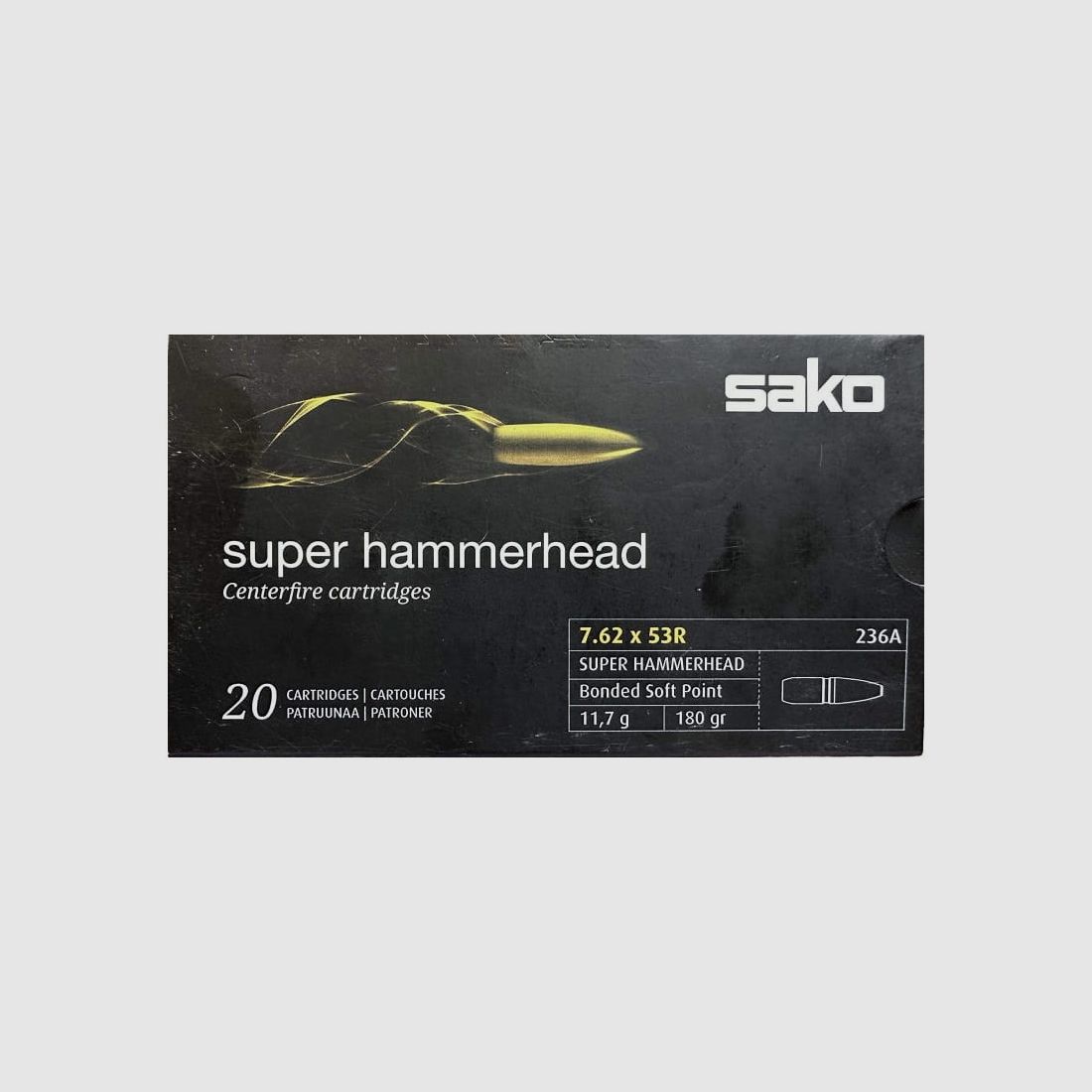 Sako-munitie 7,62x53R Super Hammerhead, 11,7 g