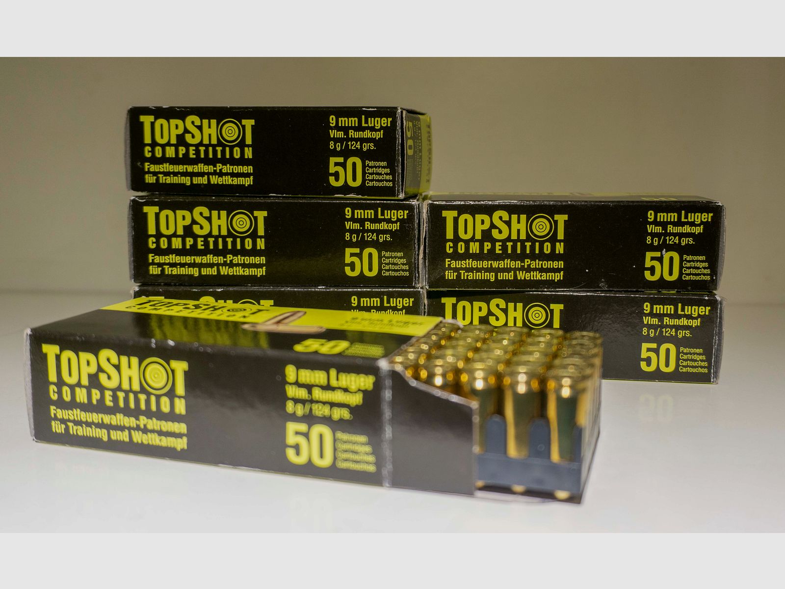 TopShot competition 9mm Luger ammunition VLM round nose