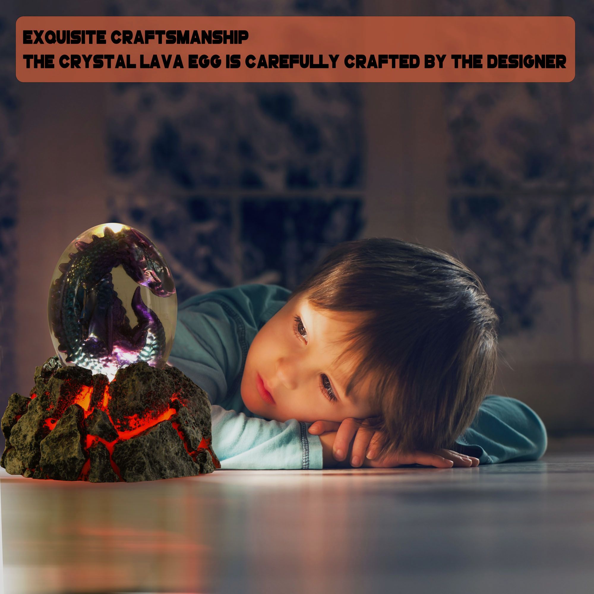 Lava Drachenei Lampe, blau | YLA-11735