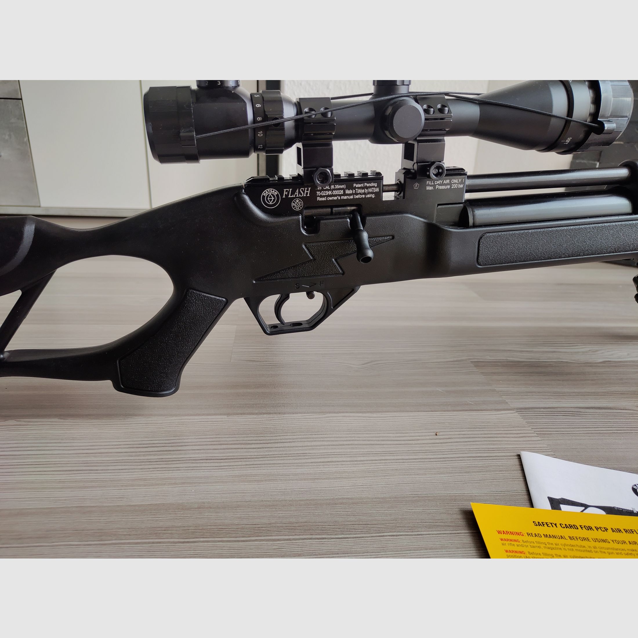 Fucile ad aria compressa Hatsan Flash calibro .25/6,35mm fino a 54 Joule!