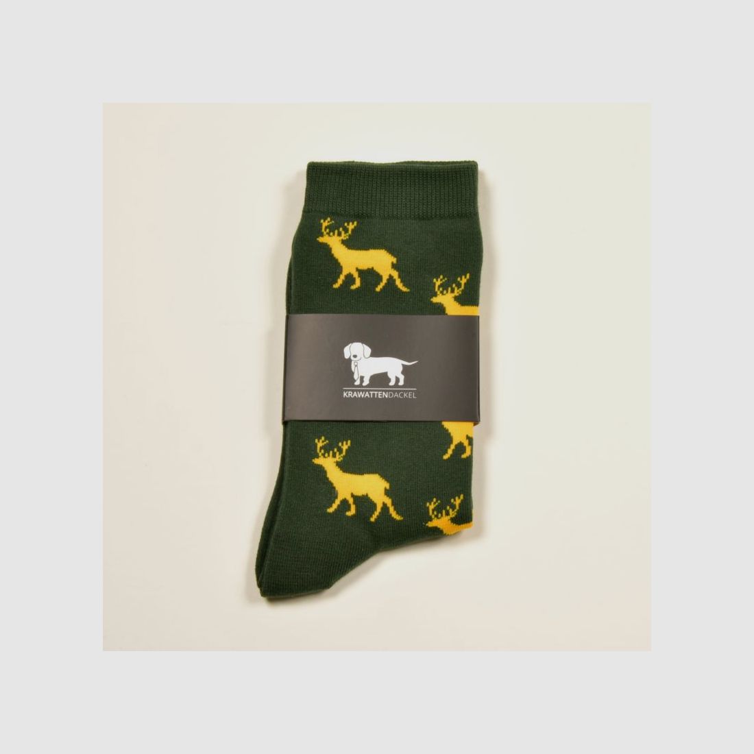 421 K grüne Socken goldener Hirsch, Bild 1 von 2