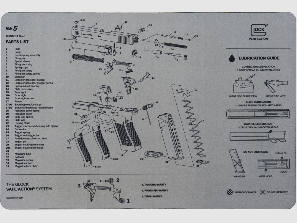 GLOCK GLOCK Auflagematte Grau - Waffen-Ablage - rutschfest