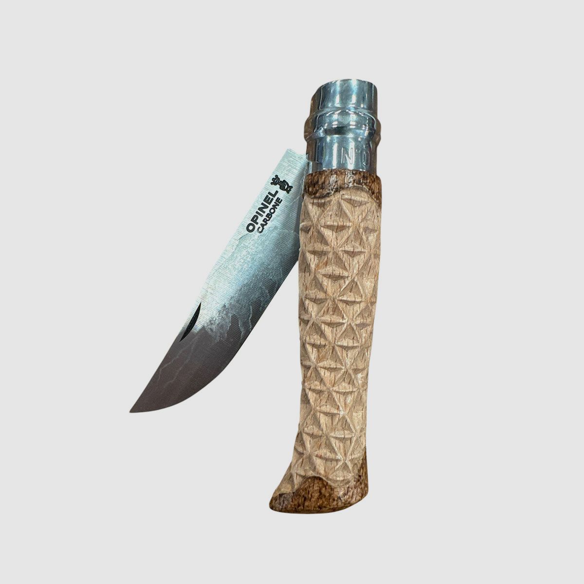 MESSER – OPINEL – N.9 CARBON HANDGEFERTIGT | DREIECKSMUSTER | BÄRENKLINGE, Bild 4 von 4
