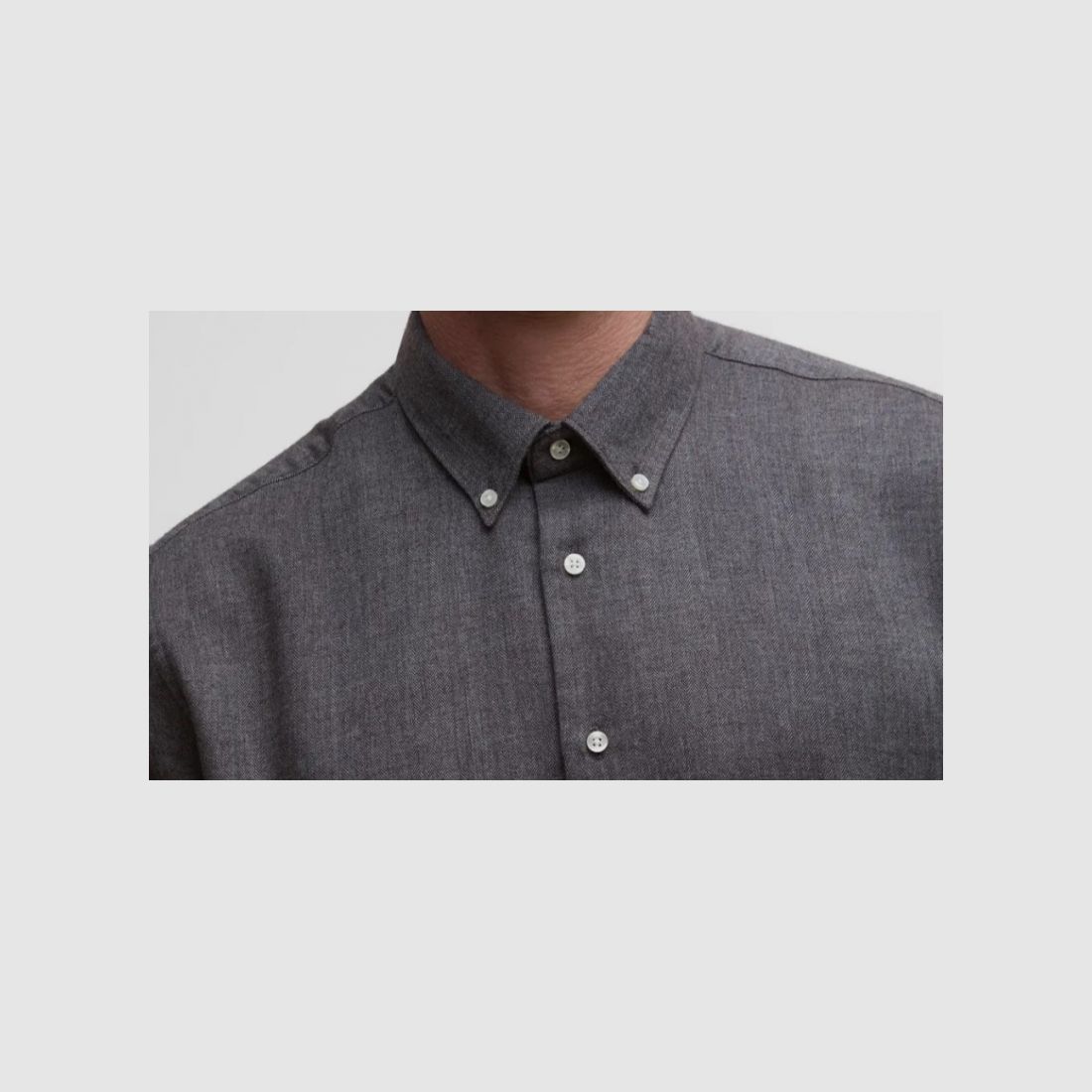 Barbour Tamish Regular Herringbone Hemd in Grau