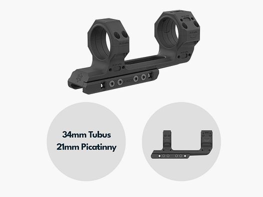 Vector Optics XASR-3476 34mm X-MOD 1.5“ One Piece Extended Picatinny Mount h=38mm