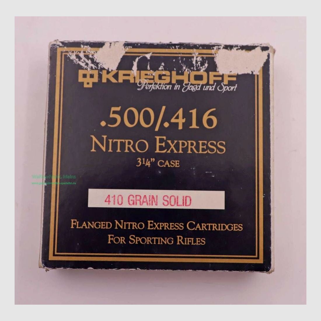 Wolfgang Romey Belgium Rifle Cartridges .500/.416N.E. 3 1/4''