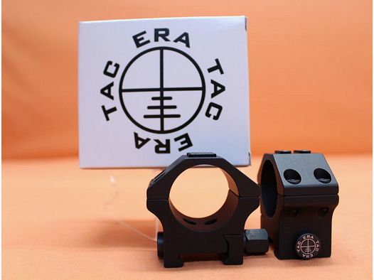 Recknagel Era-Tac Montageringe 30mm (T5003-0010) mit Mutter, Alu schwarz, BH=10mm für Picatinnyprofil