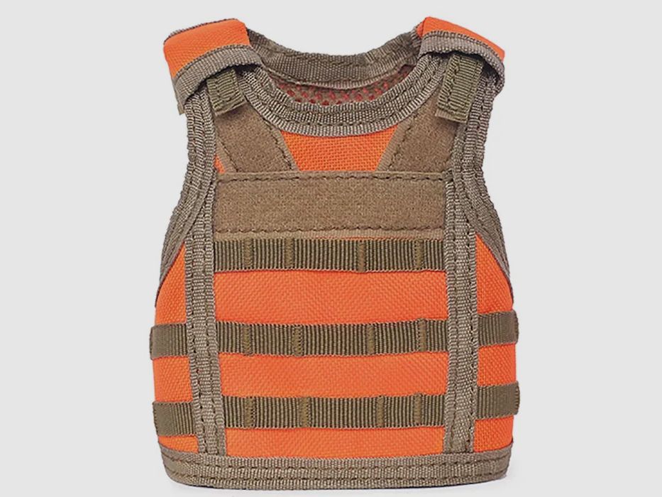 Mini protective vest for beer bottle / wine bottle / thermos bottle - orange red