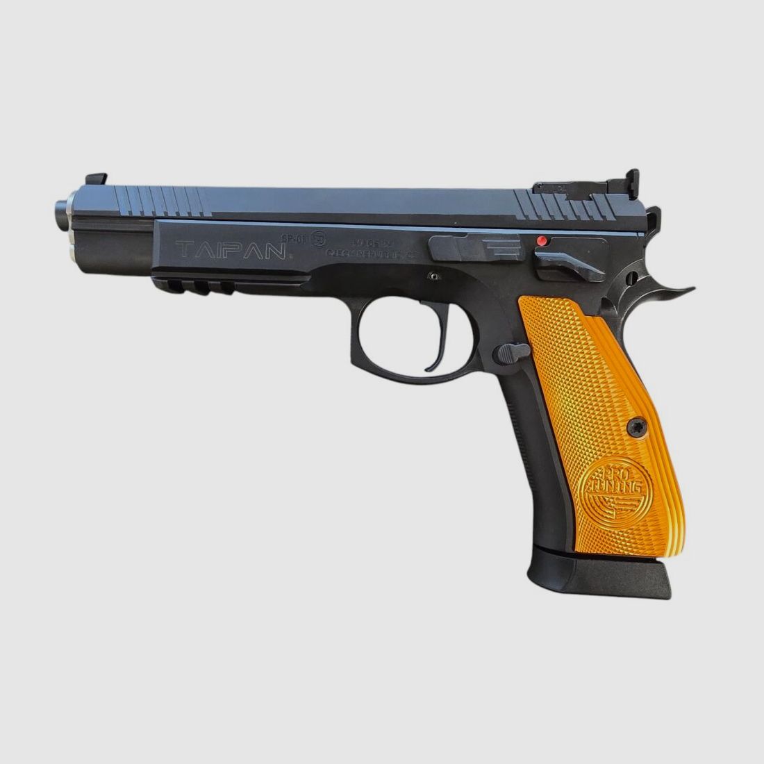 CZ 75 Pro Tuning Pistole Taipan Orange- 9mm Pistole - halbautomatische Pist Angefertigtes Präzisionsmonster in 9mm Luger - sofort verfügbar