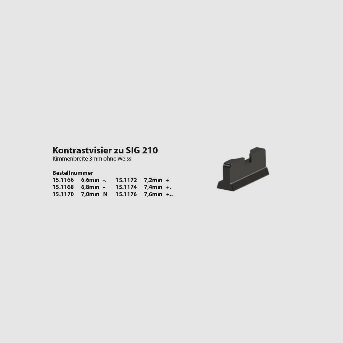 Wyss Waffen Wyss Kontrastvisier zu SIG P210 6.8mm -