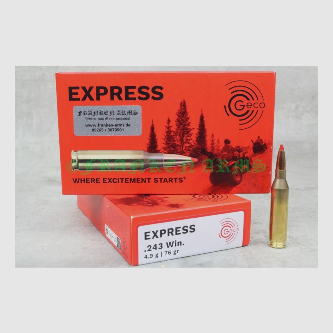 Geco Express .243 Win. 76gr. 4,9g 20 pièces prix dégressif