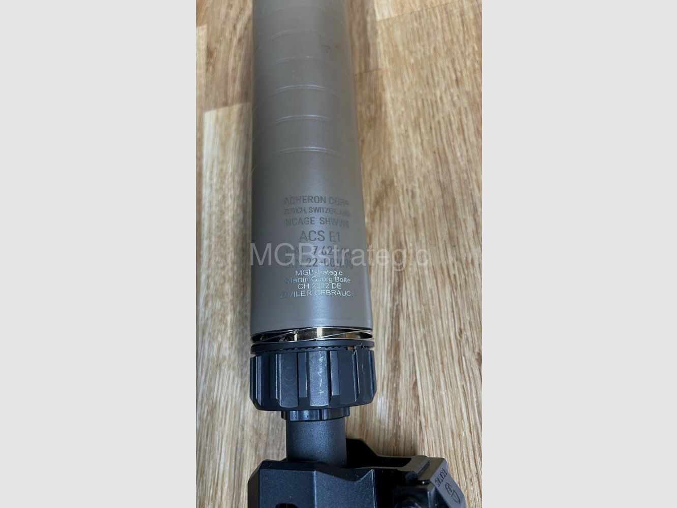 Acheron ACS E1 7.62 suppressor for Acheron HexaLug muzzle device quick release system HexaLug - available in black and FDE!