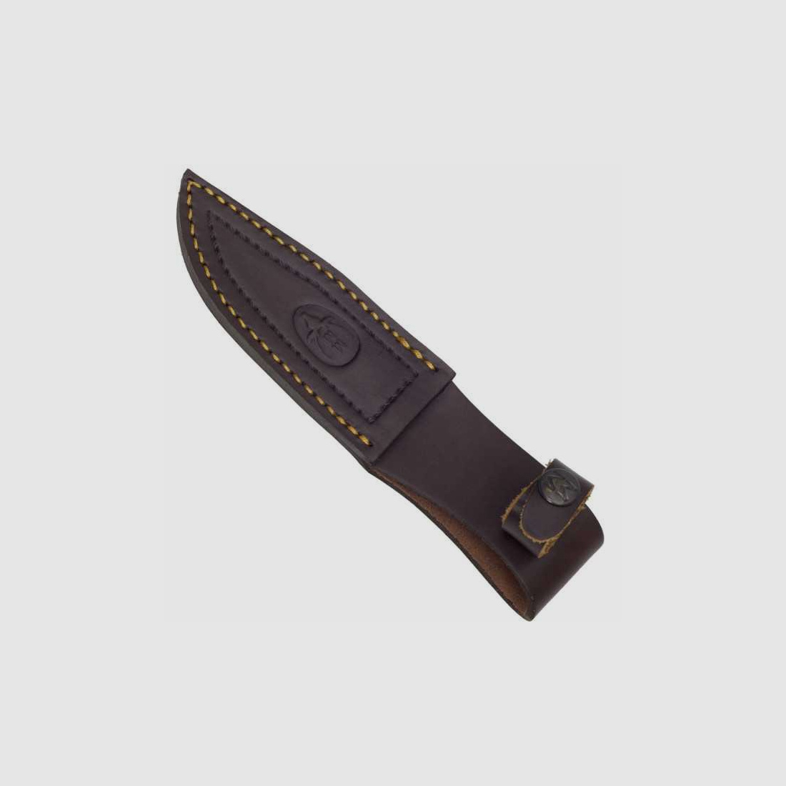 Cuchillo de muela Bowiemesser X50CrMoV15 Pakkaholz funda de cuero