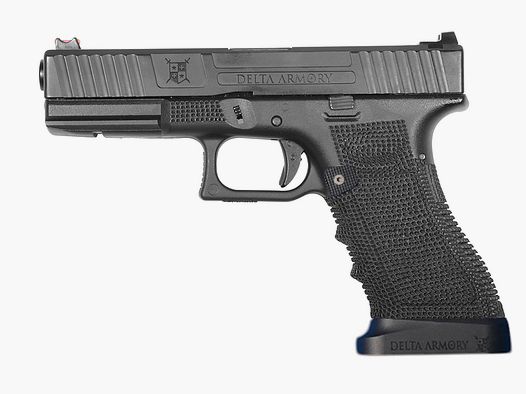 P04 GBB Airsoft Pistole mit Grip Stippling in Schwarz | Delta Armory