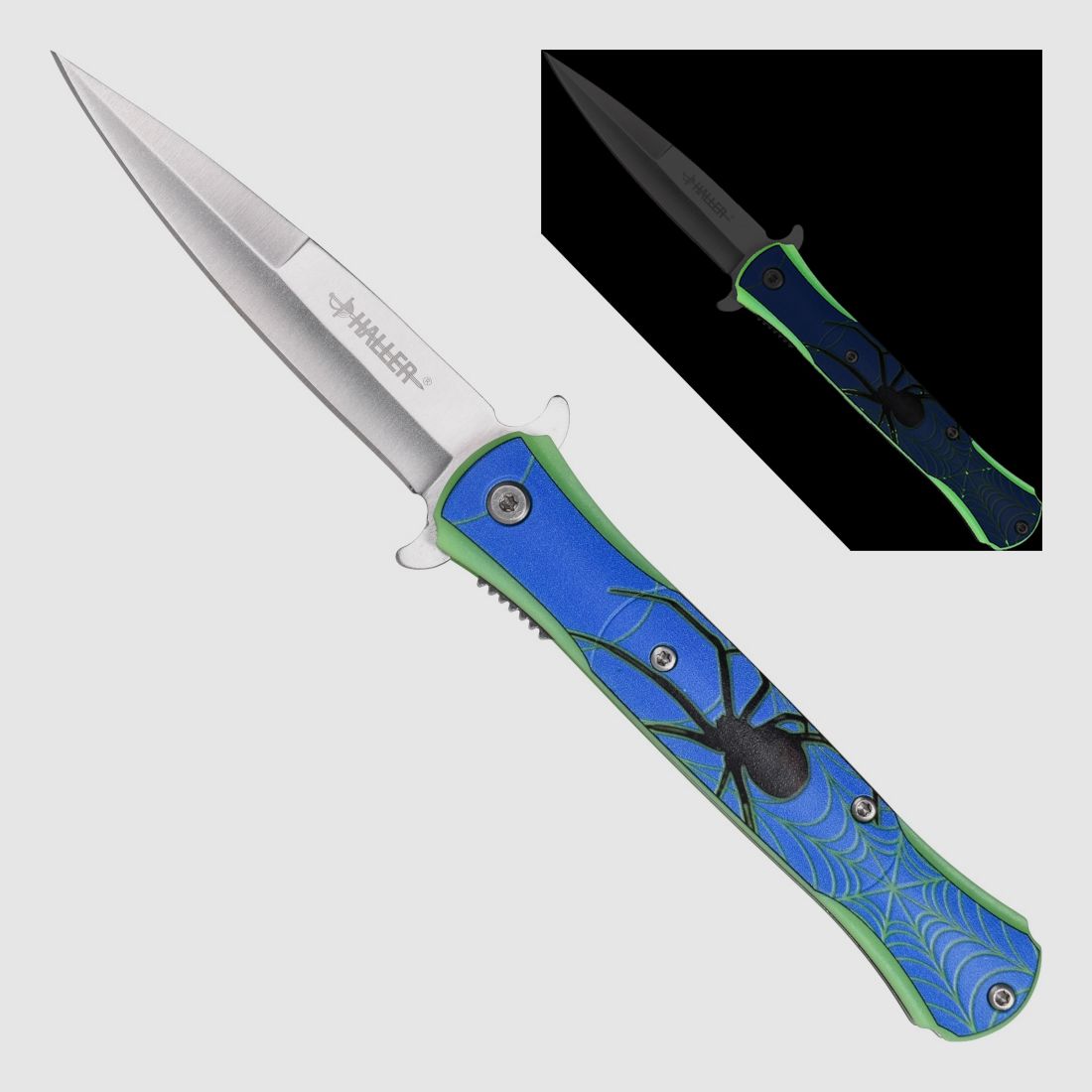Stiletto Taschenmesser glowing - leuchtet im Dunkeln