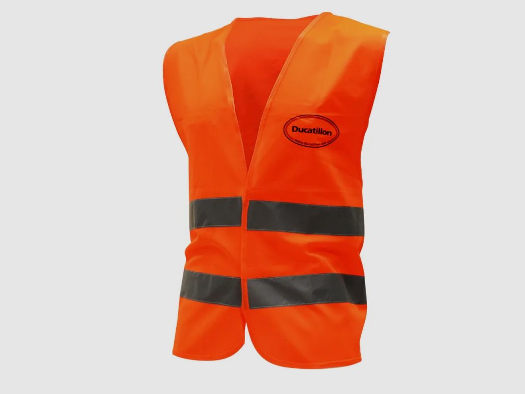 Gilet de traque léger fermeture velcro polyester orange, image 2 sur 7