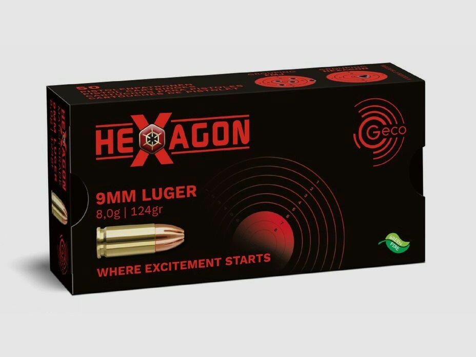Geco Hexagon 8.0g/124grs à50 9mm Luger