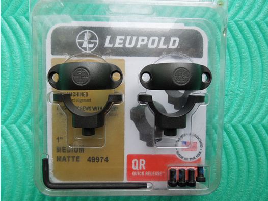 Orig. LEUPOLD 1inch - 25,4mm QR Ringe MEDIUM BH 6,86mm aus STAHL NP  69 made in USA