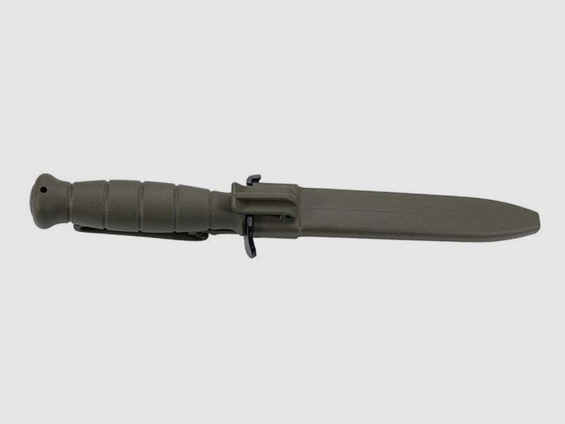 Outdoormesser Feldmesser Glock olivgrĂĽn Federstahl KlingenlĂ¤nge 16,5 cm inklusive Kunststoff Scheide (P18)