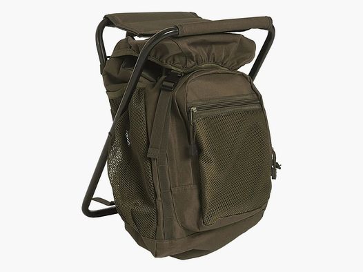 Mil-Tec Mochila de Asiento con Taburete 20 L - Oliva