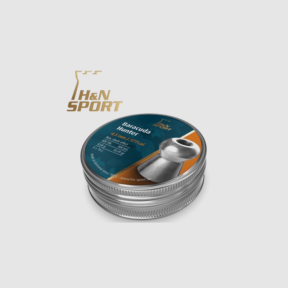 H&N Barracuda Hunter Diabolos kal. 4,50 mm. Blik 400 st. van 0,68 g.