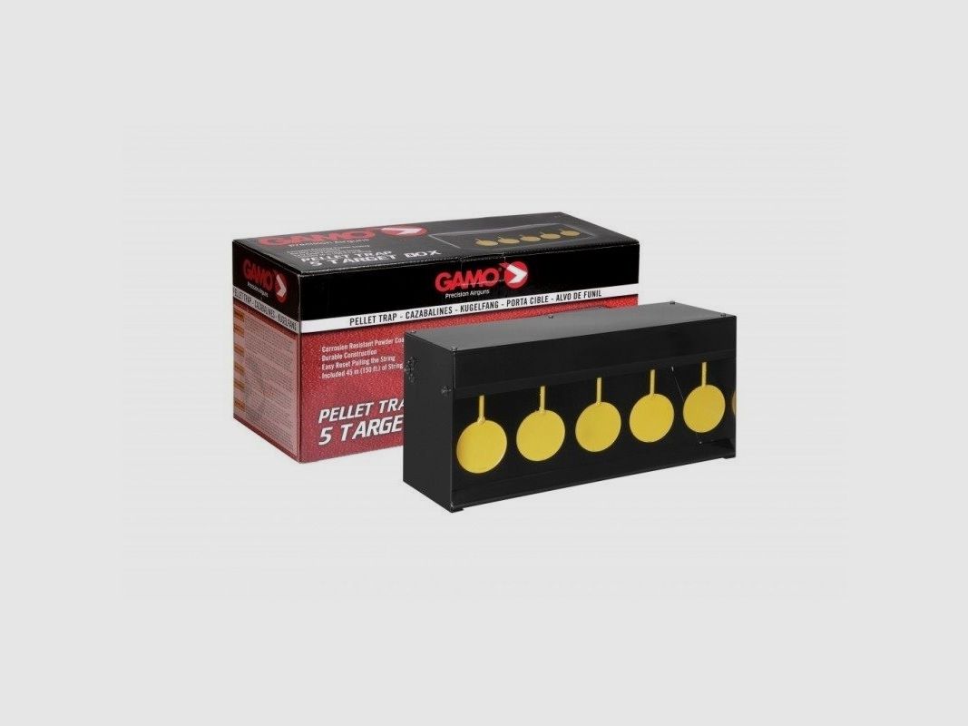 Gamo Pellet trap 5 PELLET TRAP · Corrosion Resistant Powder Coating · Durable construction · Easy Reset Pulling the String