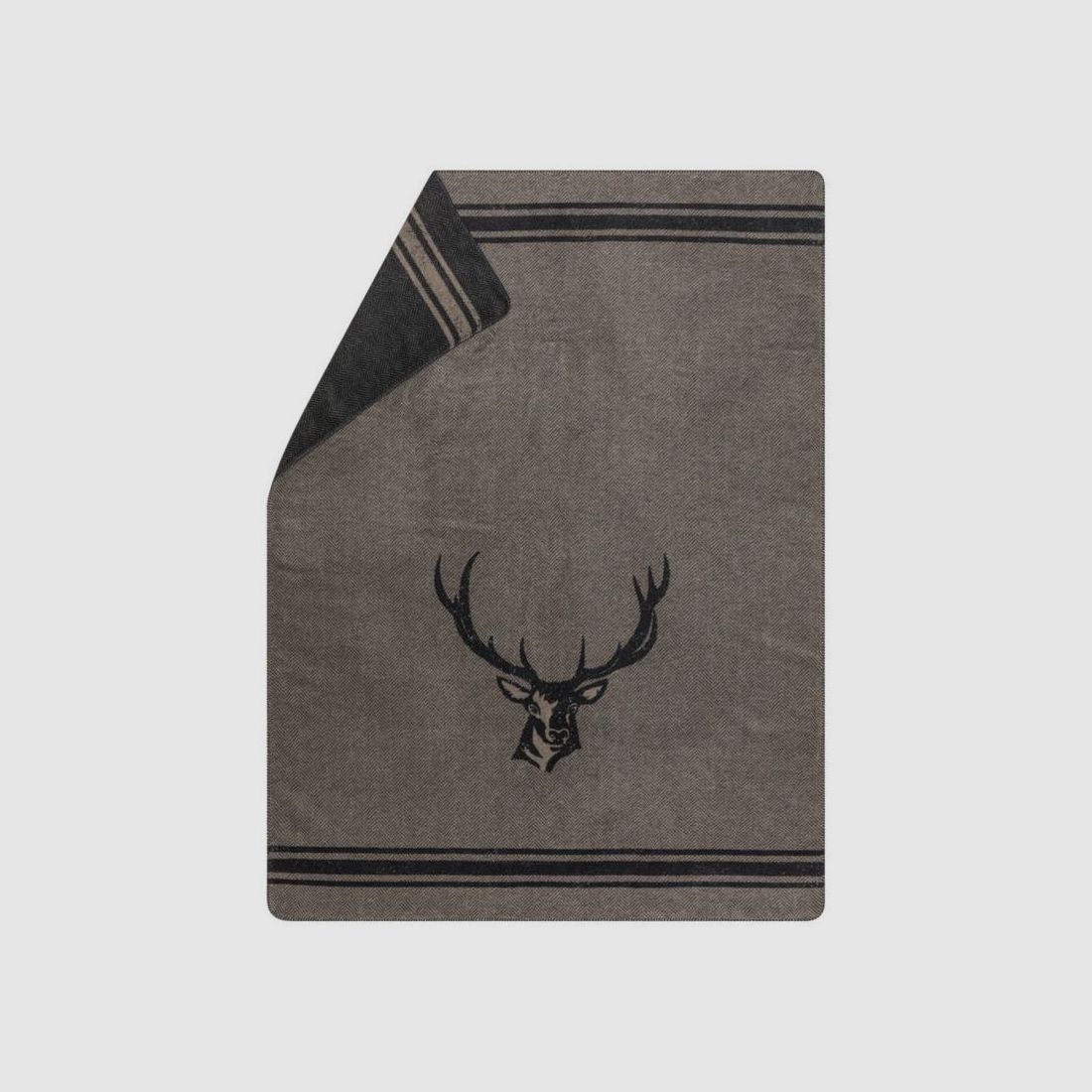 Fussenegger Flanelldecke Savona "Platzhirsch" 150x200cm | rauch, Bild 2 von 10
