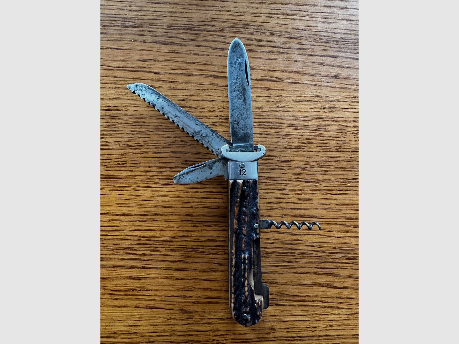 Hunting knife folding knife cartridge extractor caliber 12 and 16 Leegebruch GML DDR pocket knife