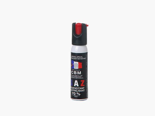 BOMBE DE DEFENSE CBM GAZ CS 25ML CAPOT 1/4 DE TOUR