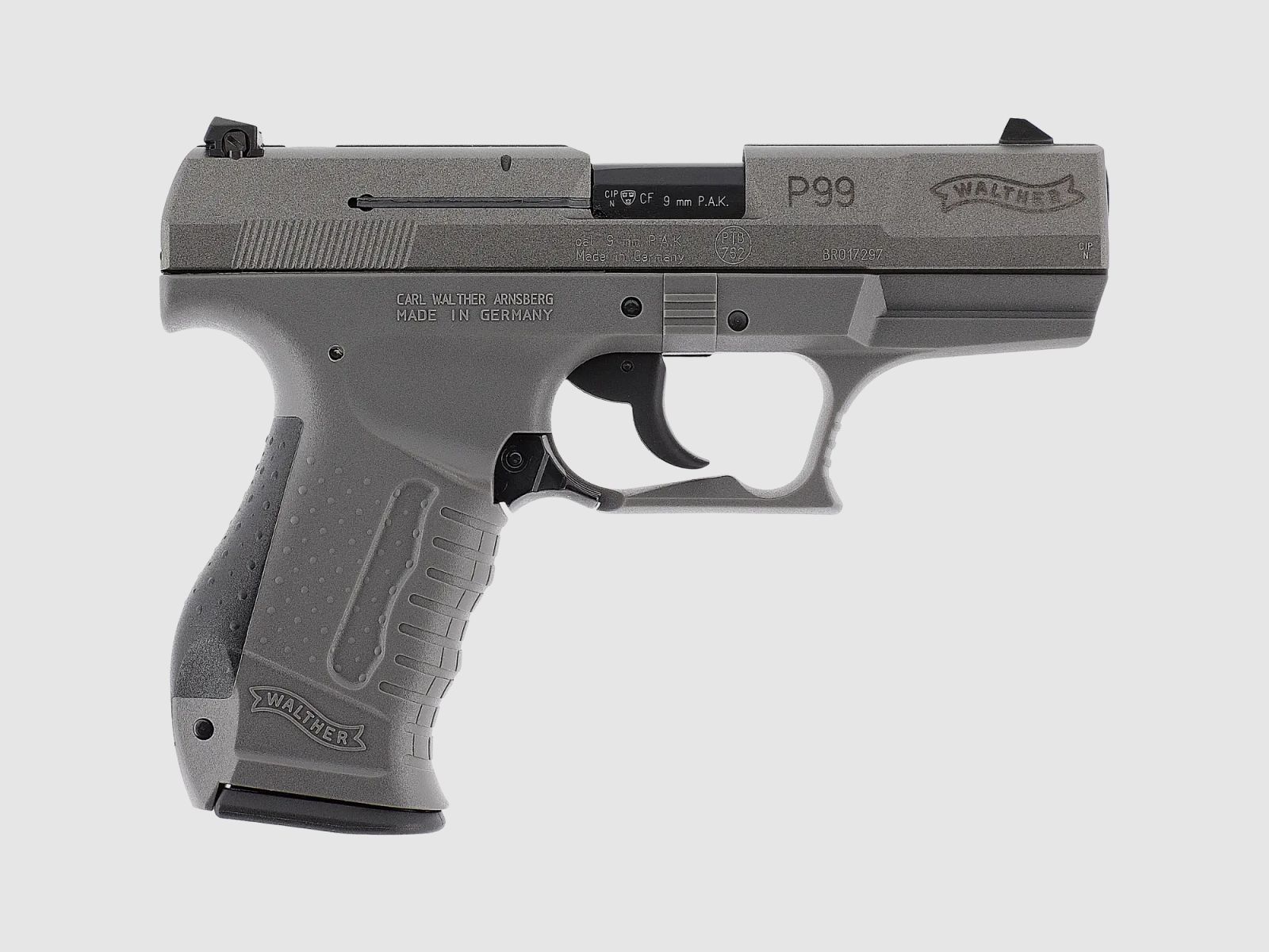Walther P99 SV schreckschusswapen 9mm grijs met stalen sluiting