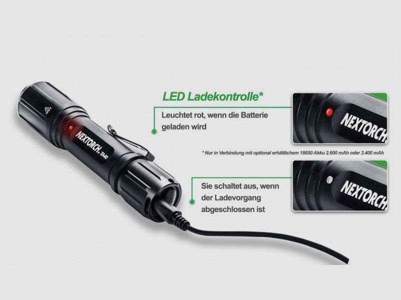 NEXTORCH Tactisch TA40 Set 1040 Lumen LED Zaklamp met Accessoires