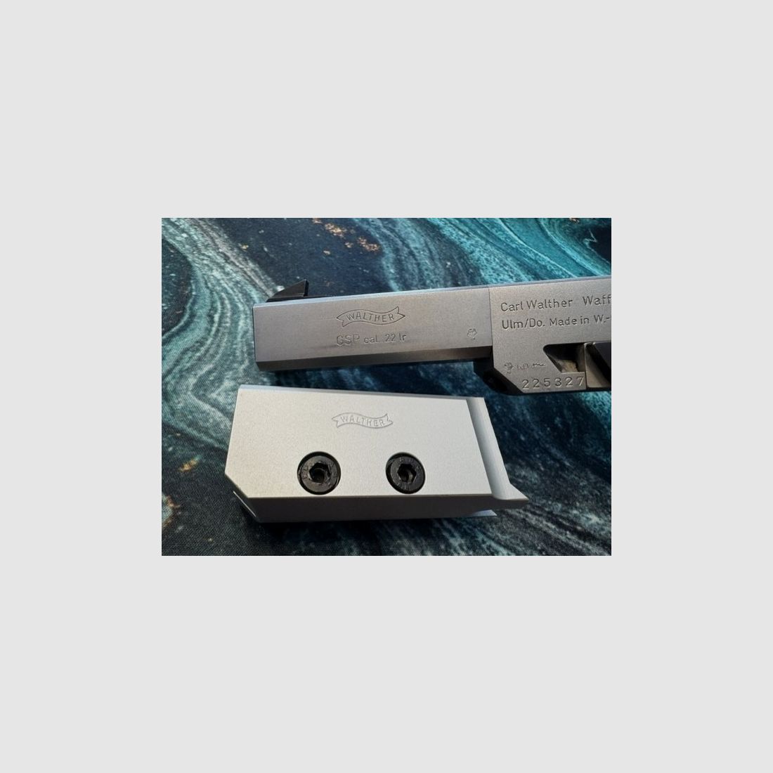 Walther GSP .22 l.r. met barrel weight