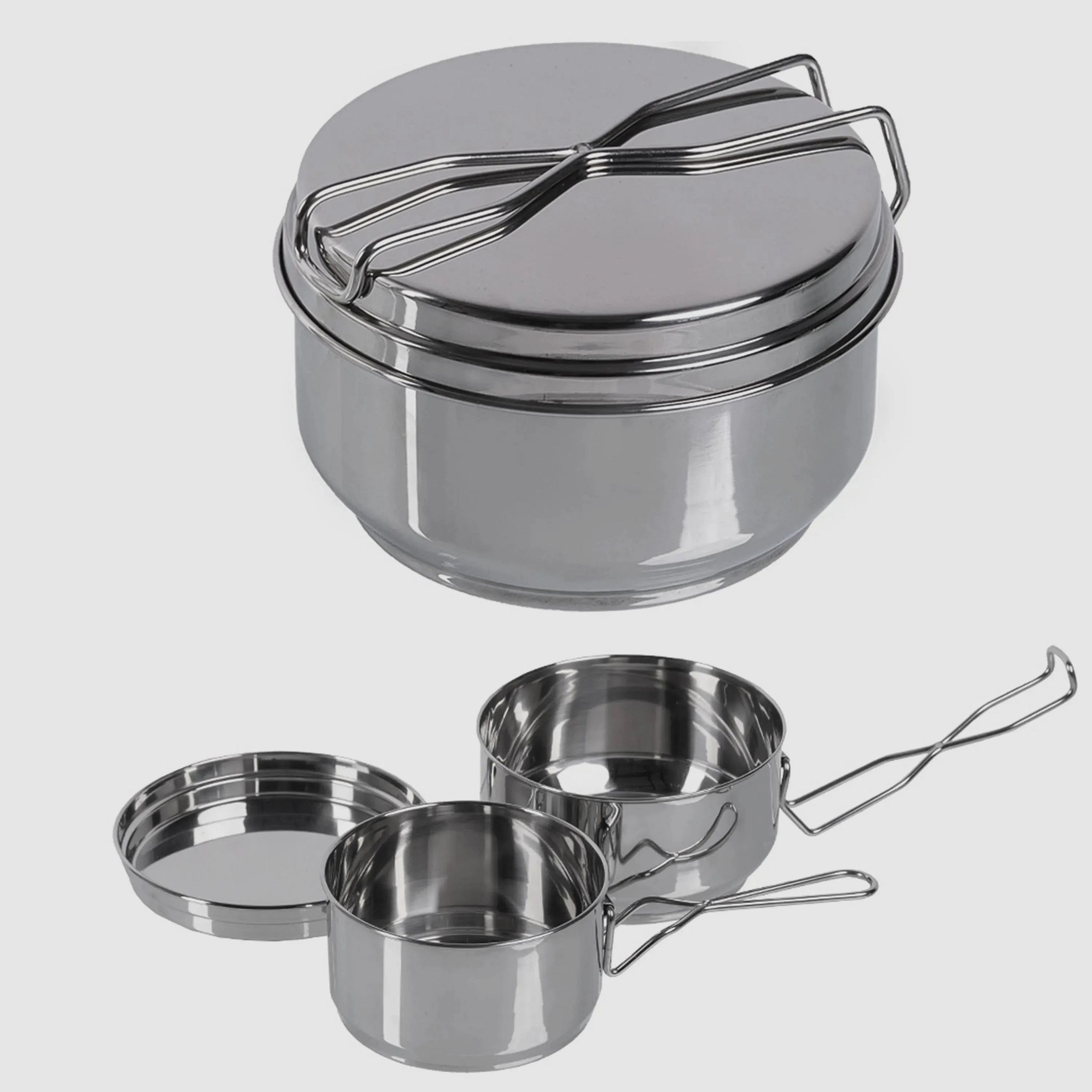 Mil-Tec Tschechisches Kochgeschirr Edelstahl 2er Set