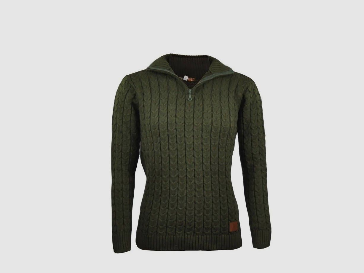 C.I.T. Woodland pull vert zippé pour femme, image 2 sur 3