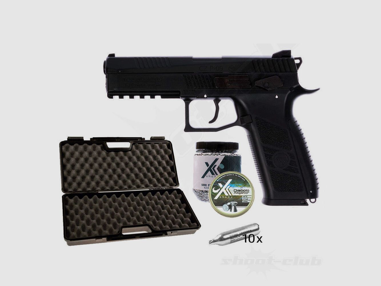 Czeska Zbrojowka	 CZ P-09 Duty CO2 Pistole  4,5 mm Stahl BB & Diabolo