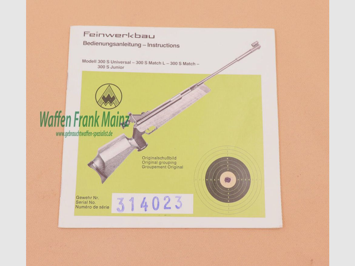 Feinwerkbau - Oberndorf Bedienungsanleitung Mod. 300