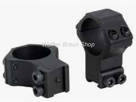 Bauer Ringmontage für Weaverprofil, Schwarz matt, 30mm, Hoch