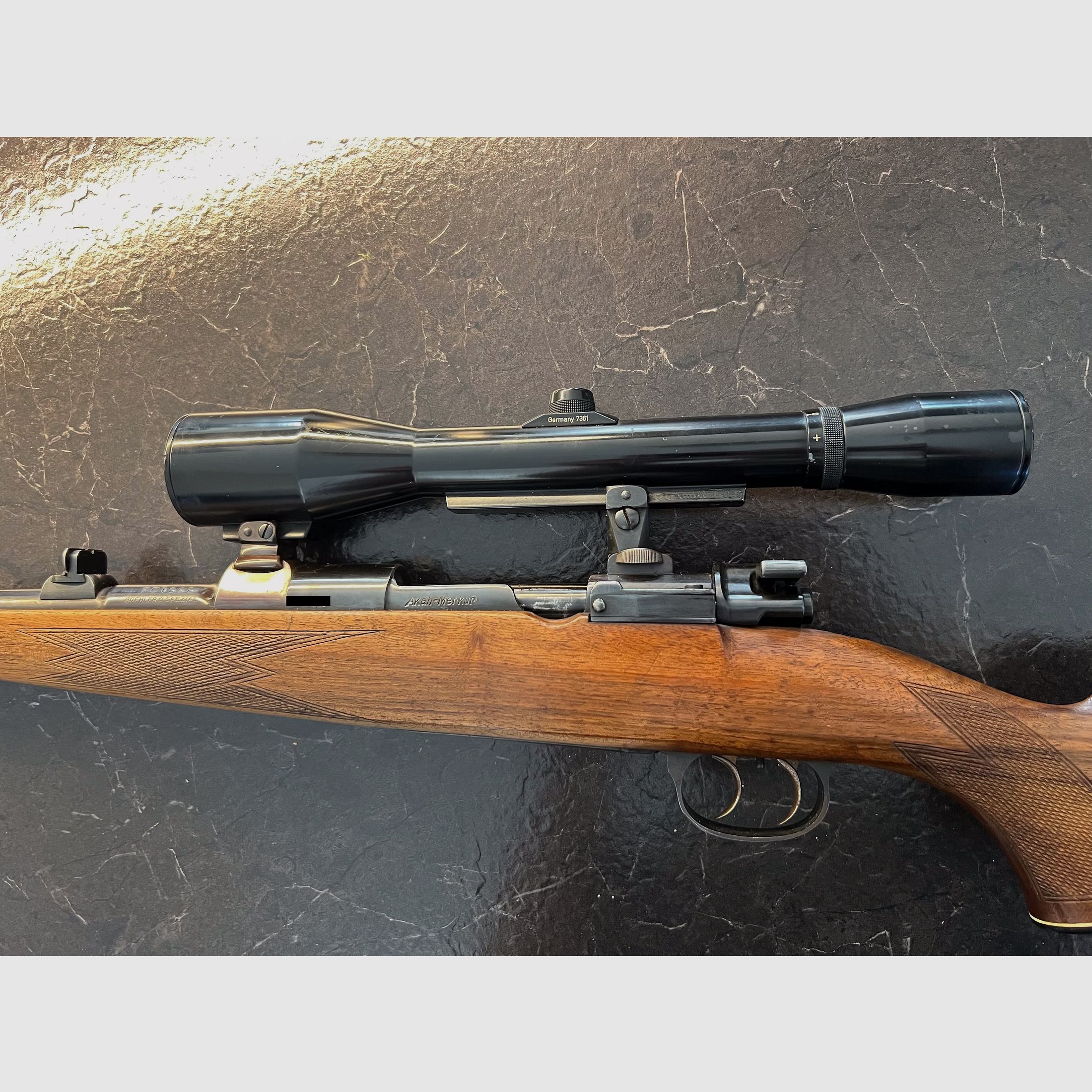 Akah 98er System Cal 7x57 Stecher mit Glas Hubertus 6x42 (Schwenkmontage)