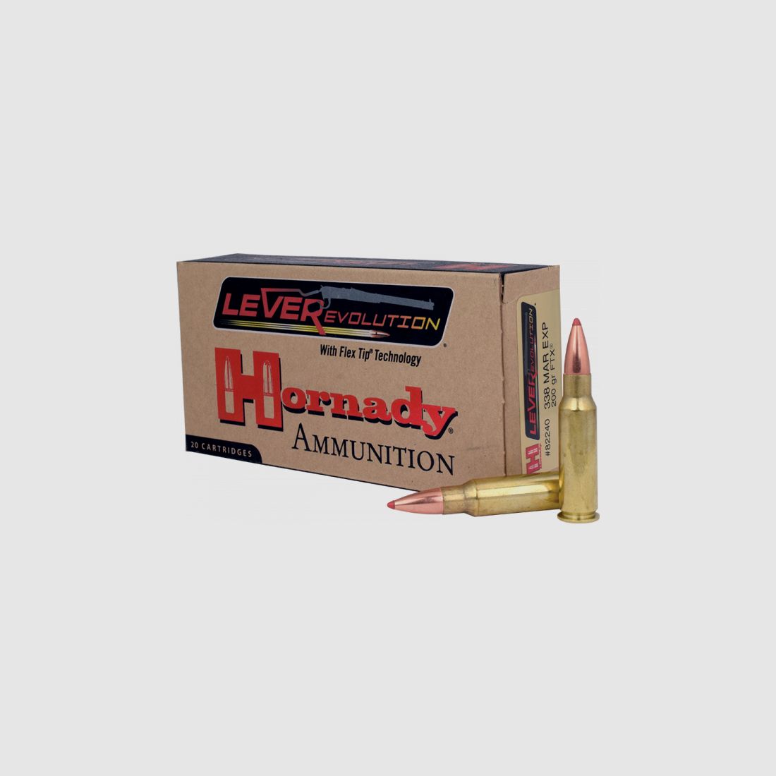 Hornady LEVERevolution .338 Marlin Express FTX 200 grs Büchsenpatronen