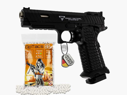 SET Softair Pistole Q7 Combat Master JW3 Federdruck 0,5 Joule + 500 OpTacs BB's
