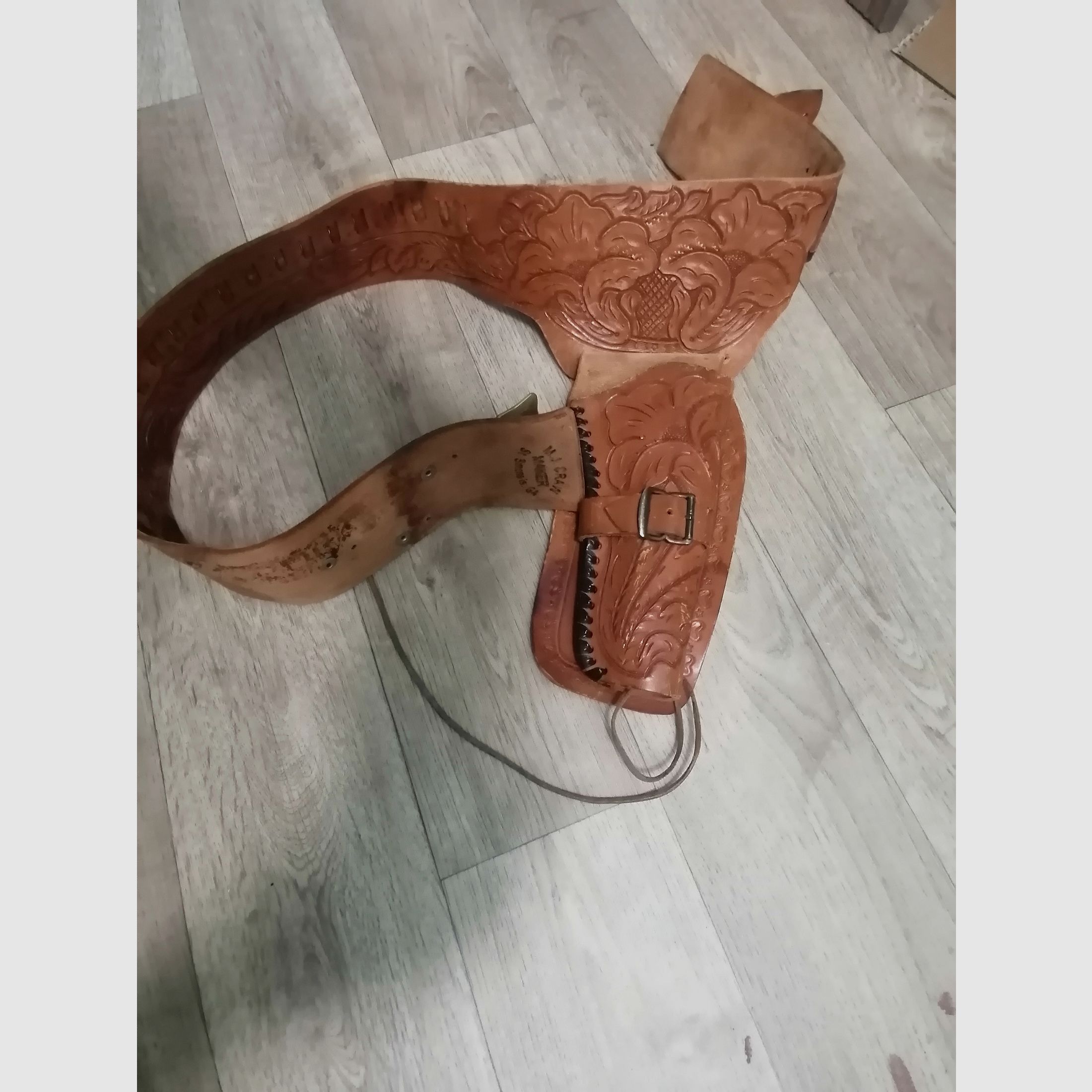 Western Revolver Gürtel Echt Leder
