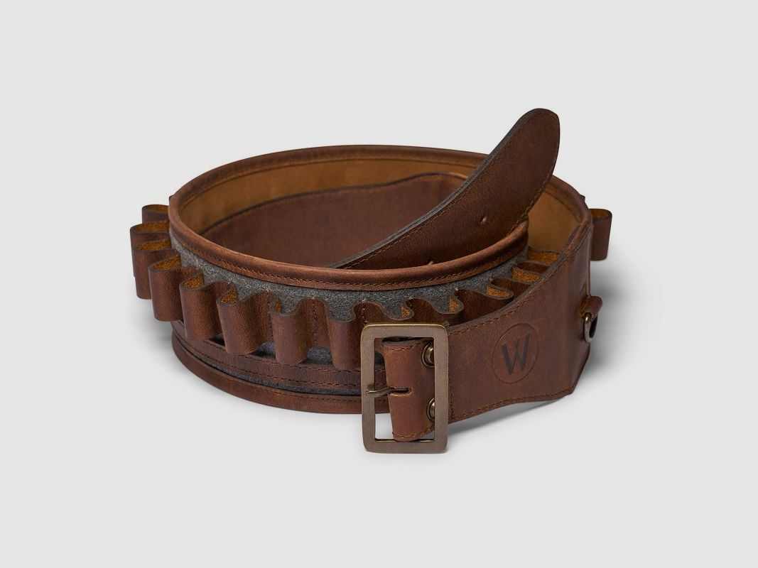 Waidmanns Leder Patronengürtel Janko Braun / Grau (Kaliber 12,16,20)