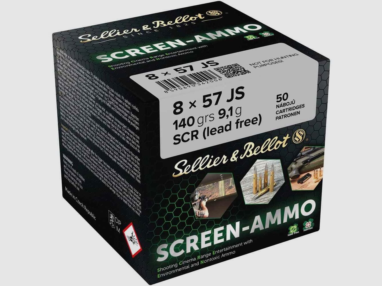 8x57 IS Screen-Ammo SCR Zink 9,0g/140grs. Sellier & Bellot