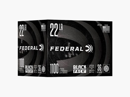 FEDERAL .22 LR Black Pack 36GR LEAD HP 1100 pcs.