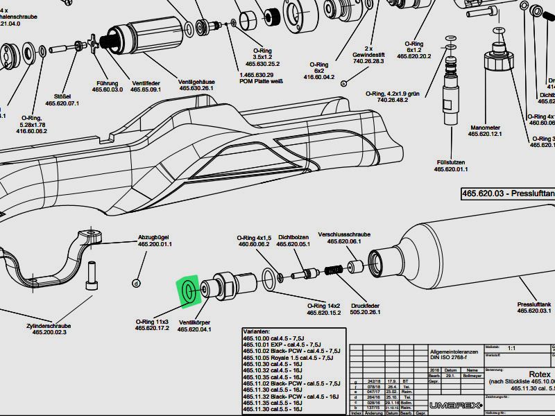 O-Ring fĂĽr VentilkĂ¶rper fĂĽr Pressluftgewehr Walther Rotex, Ersatzteil