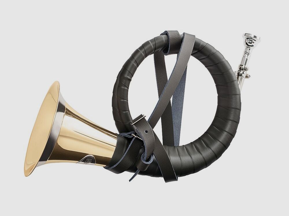 Fürst-Pless-Jagdhorn mit Lederumwicklung