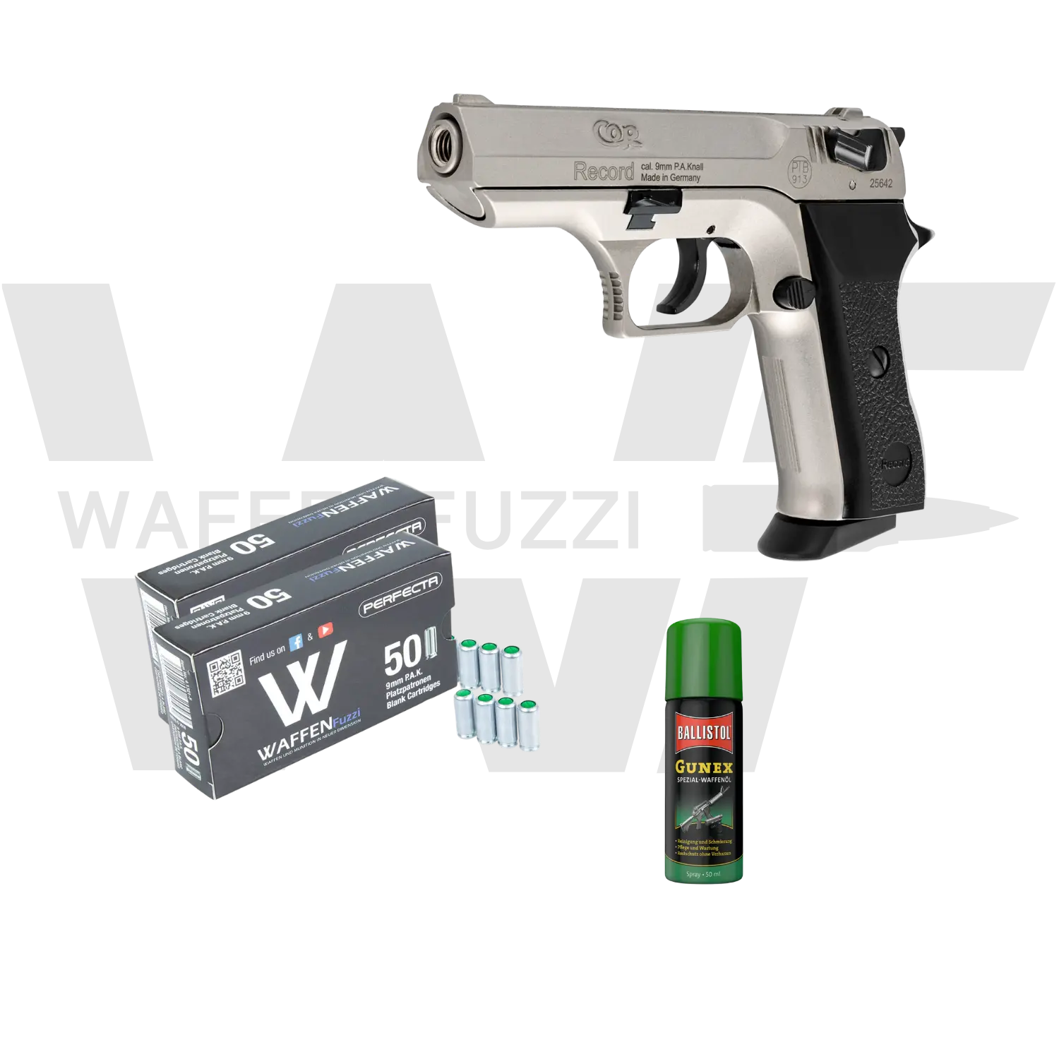 Record Cop NICKEL Zestaw pistoletów hukowych "S" Kaliber 9mm PAK