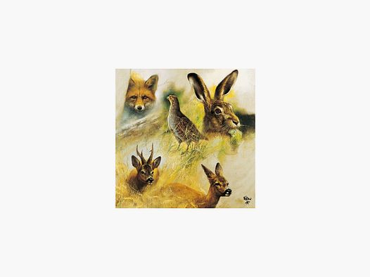 Papierserviette mit Wildmotiven