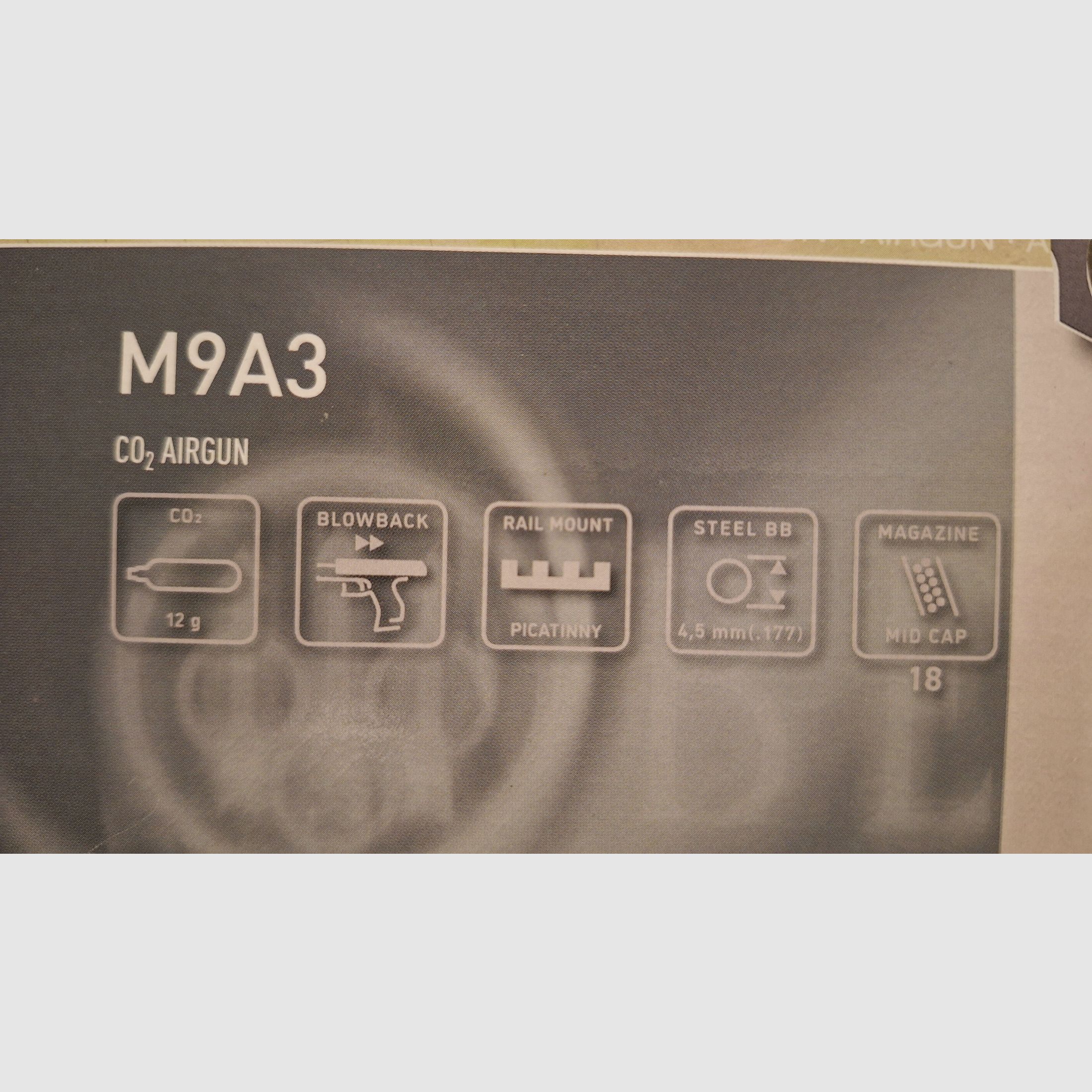 Beretta M9A3 FM CO2 4,5mm BB Blowback negro