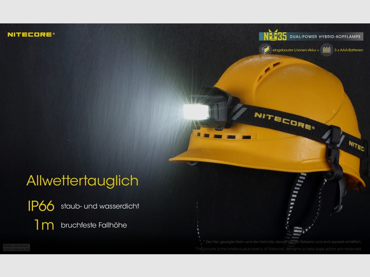 Nitecore NU35 Stirnlampe NU35 Dual Power